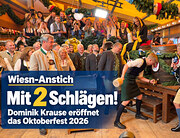 Oktoberfest 2026: O&rsquo;zapft is  erster Wiesn-Anstich durch OB Dominik Krause im Schottenhamel mit nur 2 Schl&auml;ge (&copy;Foto: Martin Schmitz)